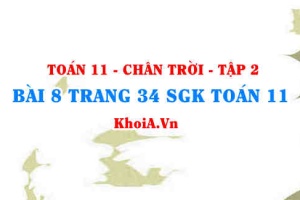 Bài 8 trang 34 Toán 11 Tập 2 Chân trời sáng tạo